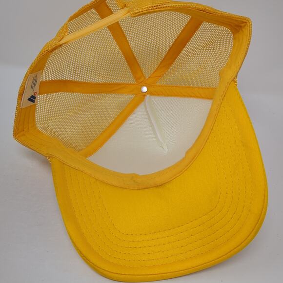 Ha Snapback Trucker Hat Yellow One Size Adjustable Lightweight Rope Mesh Back - Picture 7 of 9